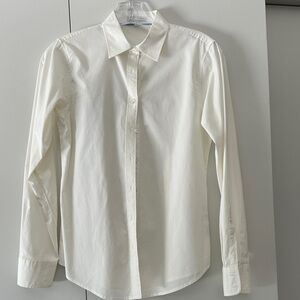 GAP White and Blue Trim Shirt